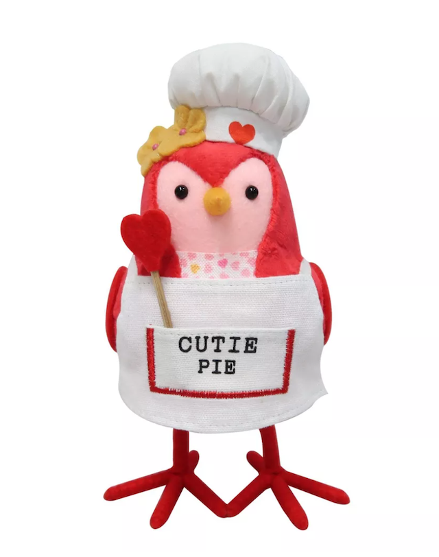 Spritz 7" Fabric Valentine's Day Bird Figurine 'Cutie Pie' Chef 