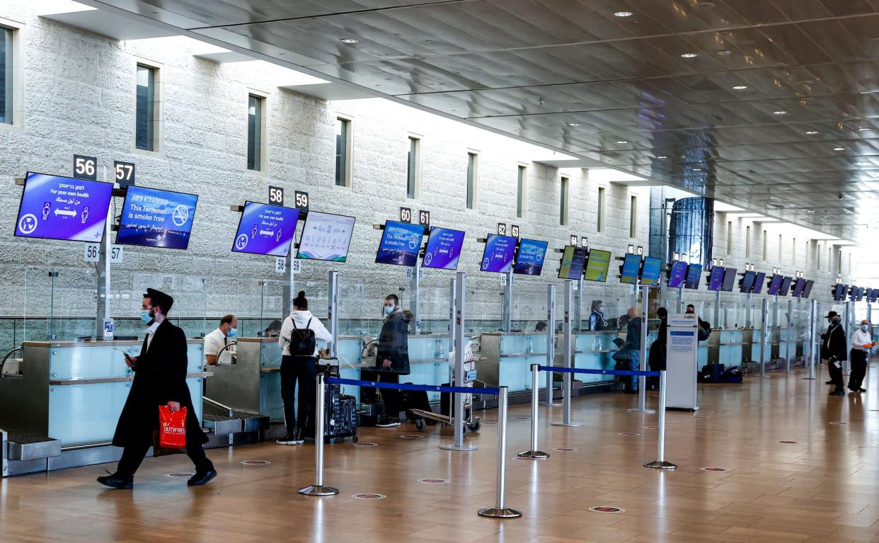 A l'aéroport Ben Gourion de Tel Aviv, le 24 janvier 2021. - JACK GUEZ - AFP