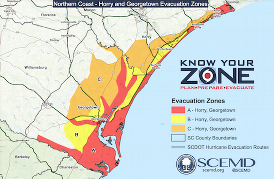 Evacuation zone map