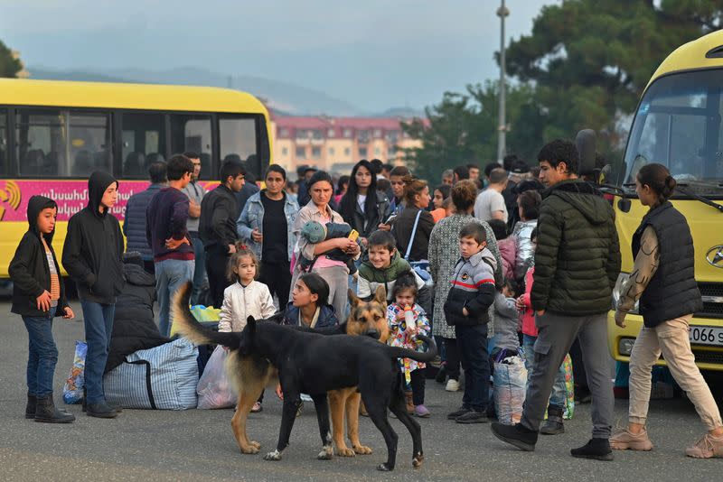 A picture and its story: Fleeing from Nagorno-Karabakh on the mountain road west