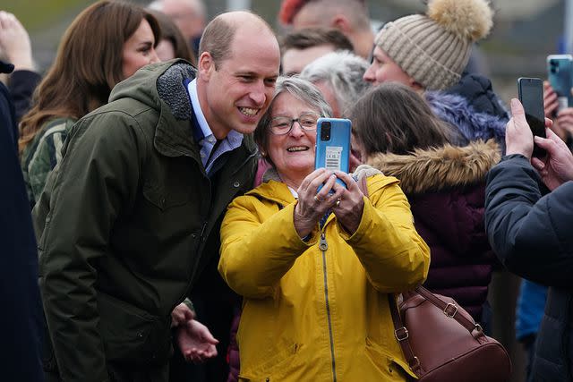 <p>Jane Barlow - WPA Pool/Getty Images</p> Prince William poses for a selfie in Scotland on Nov. 2, 2023