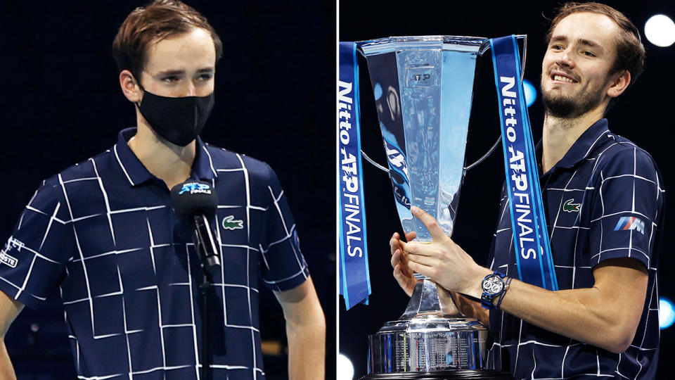 Daniil Medvedev, pictured here after winning the title at the ATP Finals.