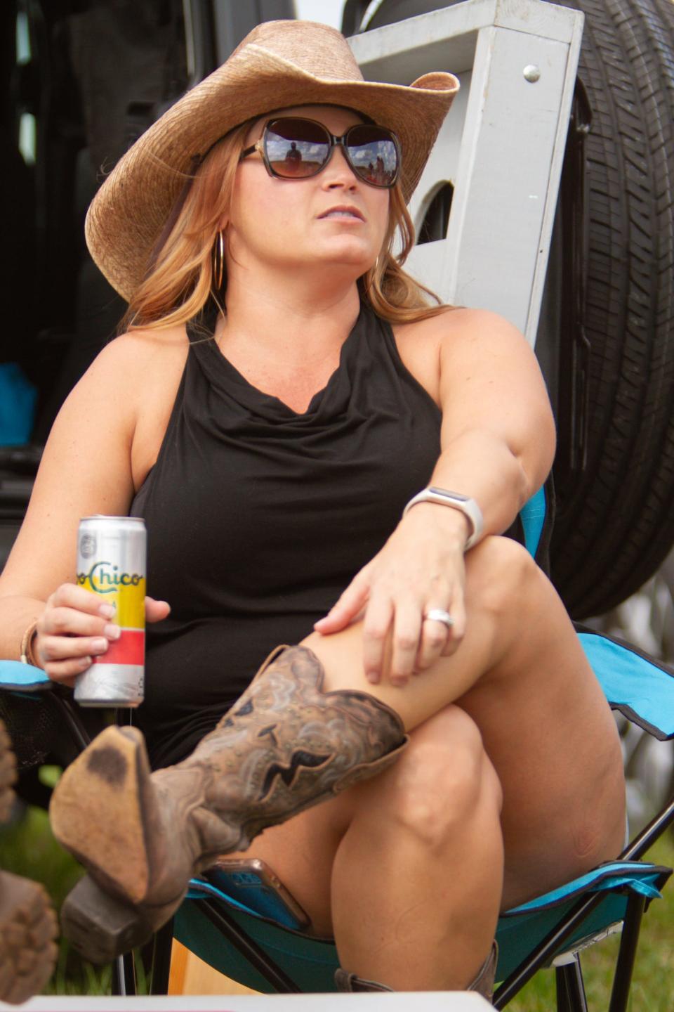 Deanna Finch of Sylvania, Ohio talks about what she looks forward to in this year's Luke Bryan Farm Tour concert form the parking lot before the show on Saturday, Sept. 17, 2022.