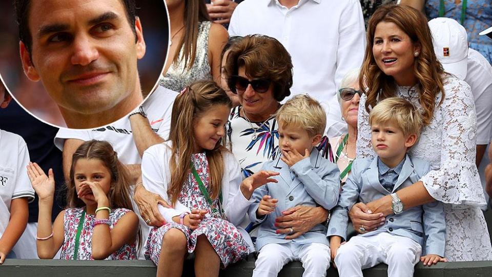 Roger Federer aces Wimbledon in front of his twins