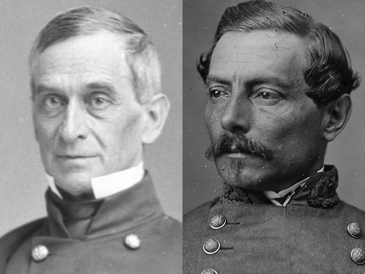 Left: Major Robert Anderson, who was in command of the federal military installation at Fort Sumter. Right: Confederate General P.G.T. Beauregard, who would lead the attack on Fort Sumter, starting the Civil War.  / Credit: CBS News