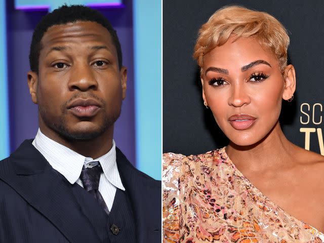 <p>Lia Toby/Getty ; Derek White/Getty</p> Jonathan Majors and Meagan Good