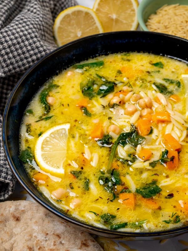 <p>Vegan Cocotte</p><p> No one will believe this creamy orzo soup is vegan.</p><p><strong>Get the recipe: </strong><a href="https://vegancocotte.com/vegan-avgolemono-soup/?fbclid=IwAR2bcD0ki7PN-DrN2NfOSW1-qn1snpH9ZYrBtOYniUCX9sgyshBb9jCh_2o" rel="nofollow noopener" target="_blank" data-ylk="slk:Vegan Avgolemono Soup;elm:context_link;itc:0;sec:content-canvas" class="link "><strong>Vegan Avgolemono Soup </strong></a></p>