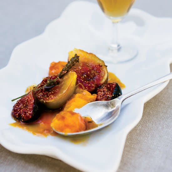 Pan-Seared Apricots and Figs with Honey and Lavender