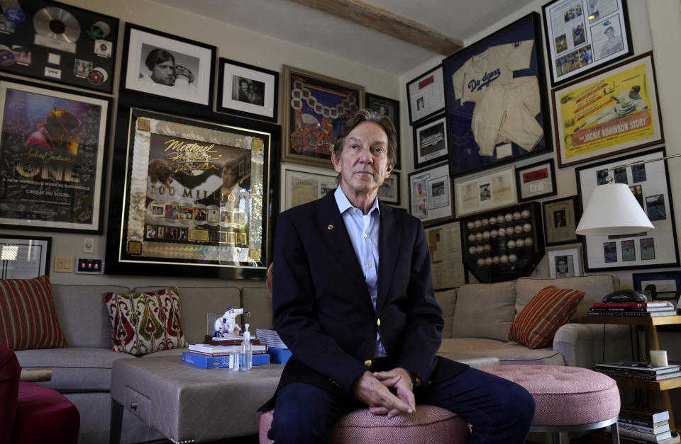 Entertainment lawyer and Michael Jackson Estate co-executor John Branca poses for a portrait, Thursday, July 8, 2021, at his home in Los Angeles. (AP Photo/Chris Pizzello)