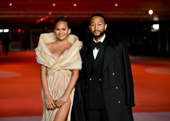 Chrissy Teigen and John Legend on the red carpet