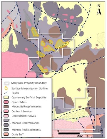 <i>Figure 2: Marysvale geology and mineralization.</i>