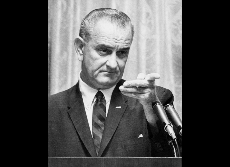 President Lyndon B. Johnson's legendary arm-twisting and a Congress dominated by his fellow Democrats lead to creation of two landmark government health programs: Medicare for the elderly and Medicaid for the poor. (AFP/AFP/Getty Images)