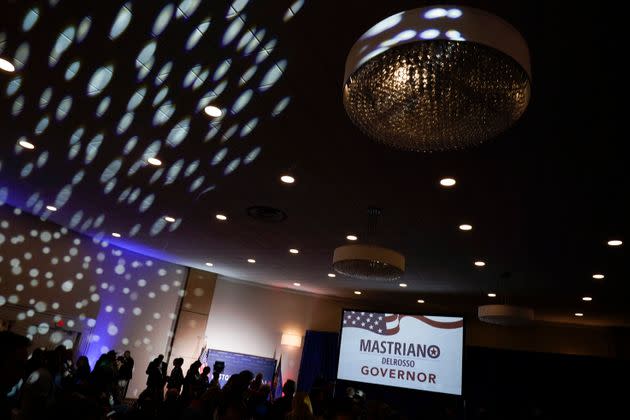 Pennsylvania Republican gubernatorial candidate Doug Mastriano supporters gathering on election night at the Penn Harris Hotel in Camp Hill, Pa., Tuesday, Nov. 8, 2022. Democrat Josh Shapiro won the race for governor of Pennsylvania. (Photo: AP Photo/Carolyn Kaster)