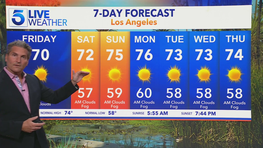 Los Angeles' 7-Day Forecast is seen on May 10, 2024.