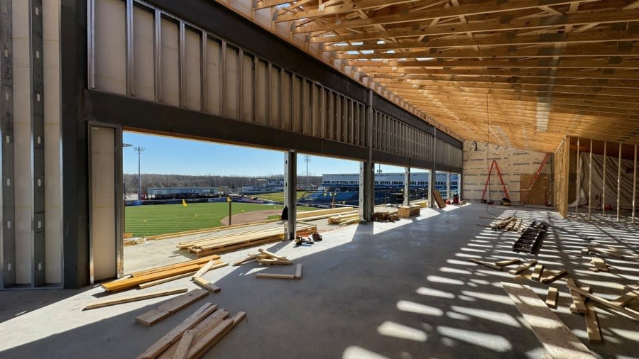 Renovations at LMCU Ballpark on March 29, 2024.