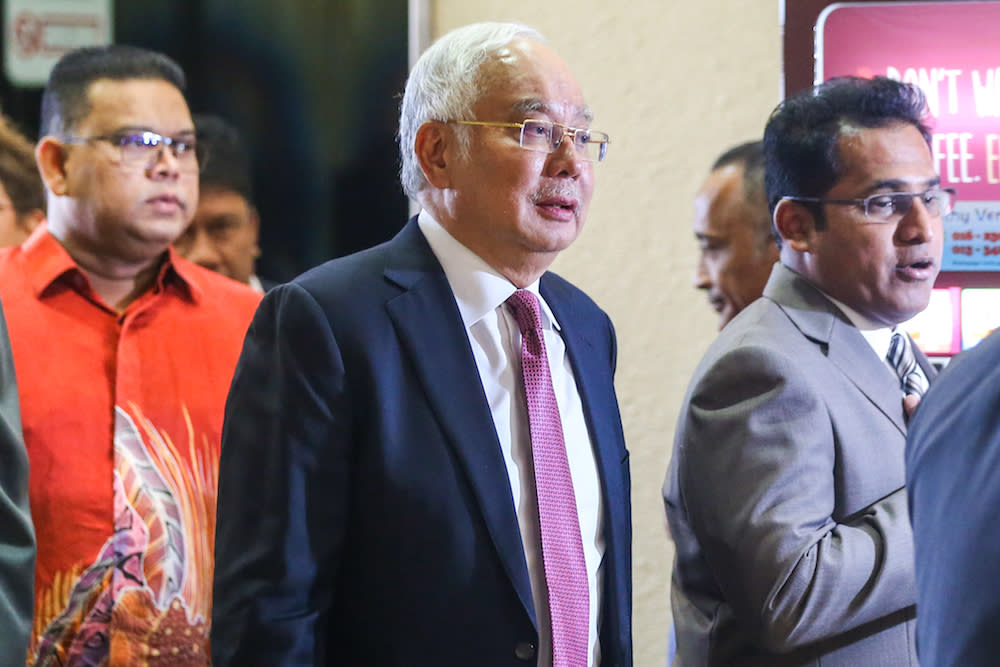 Former prime minister Datuk Seri Najib Razak is seen at the Kuala Lumpur High Court December 4, 2019. — Picture by Firdaus Latif