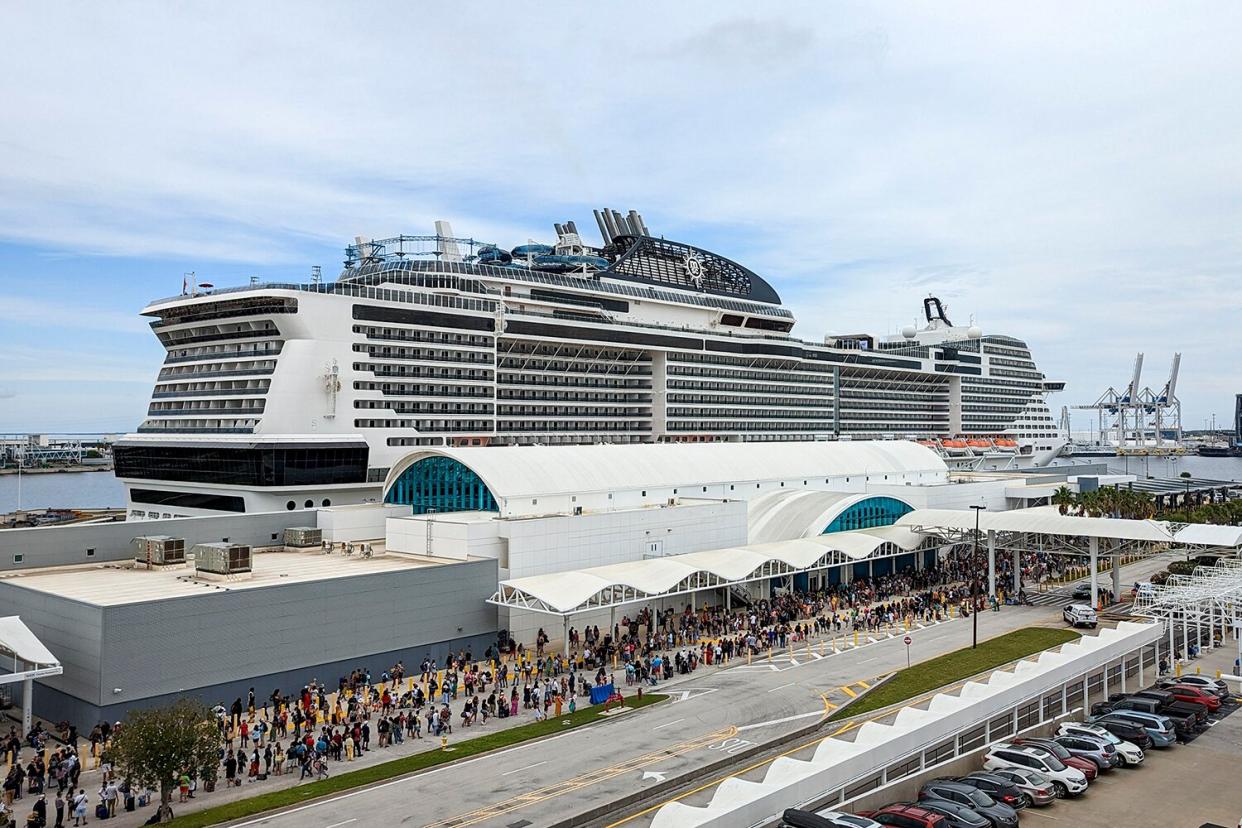MSC Meraviglia is docked in Port Canaveral on Oct. 13, 2022.