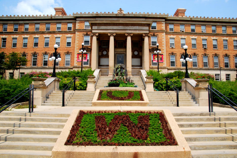 Madison, WI, USA - July 20, 2014: The beautiful entrance to the agriculture building at the University of Wisconsin, Madison Campus.