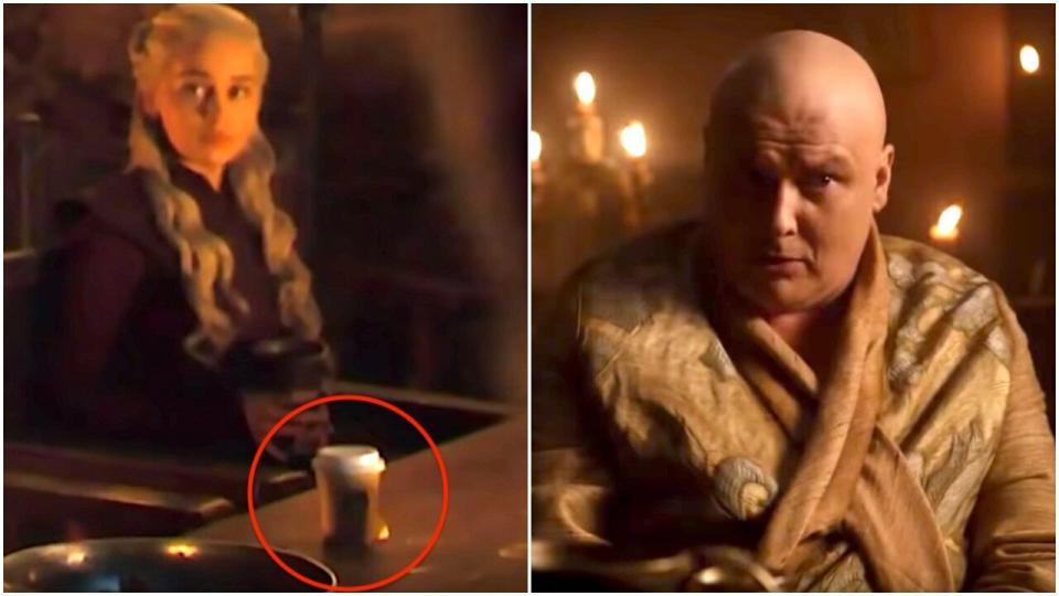 Did Varys leave the coffee cup in the shot? (Photo: Game of Thrones/HBO)