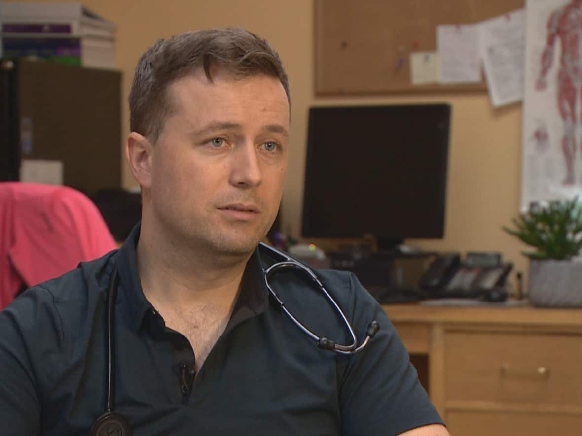 Dr. Cornelius Nortje is one of five doctors in Lac La Biche, all of whom trained in South Africa. As the local recruitment physician, he says he's never received an application from a Canadian-trained doctor.  (Trevor Wilson/CBC - image credit)