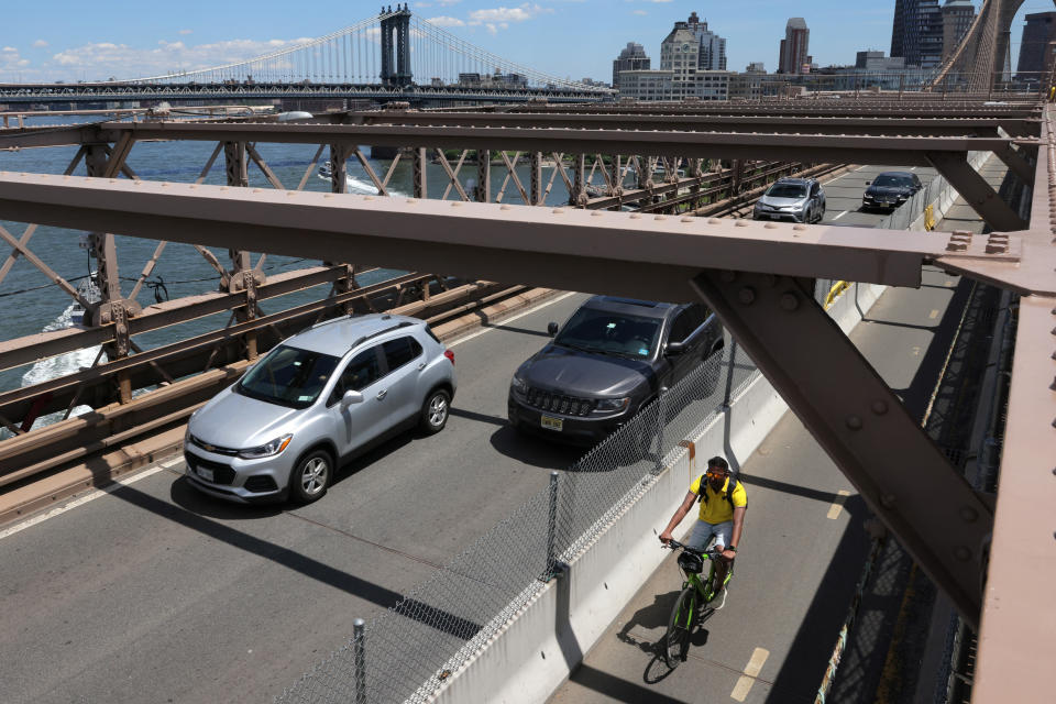 A view of the Brooklyn Bridge in New York City