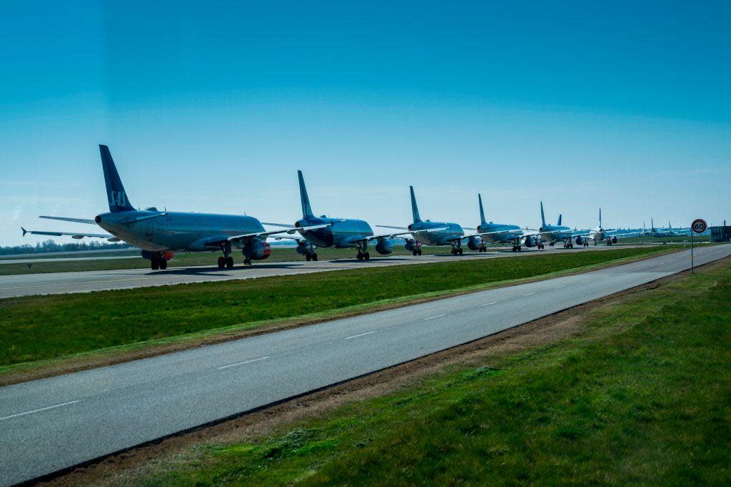 Flights have been grounded around the world in the last couple of weeks: Ritzau Scanpix/AFP via Getty Ima