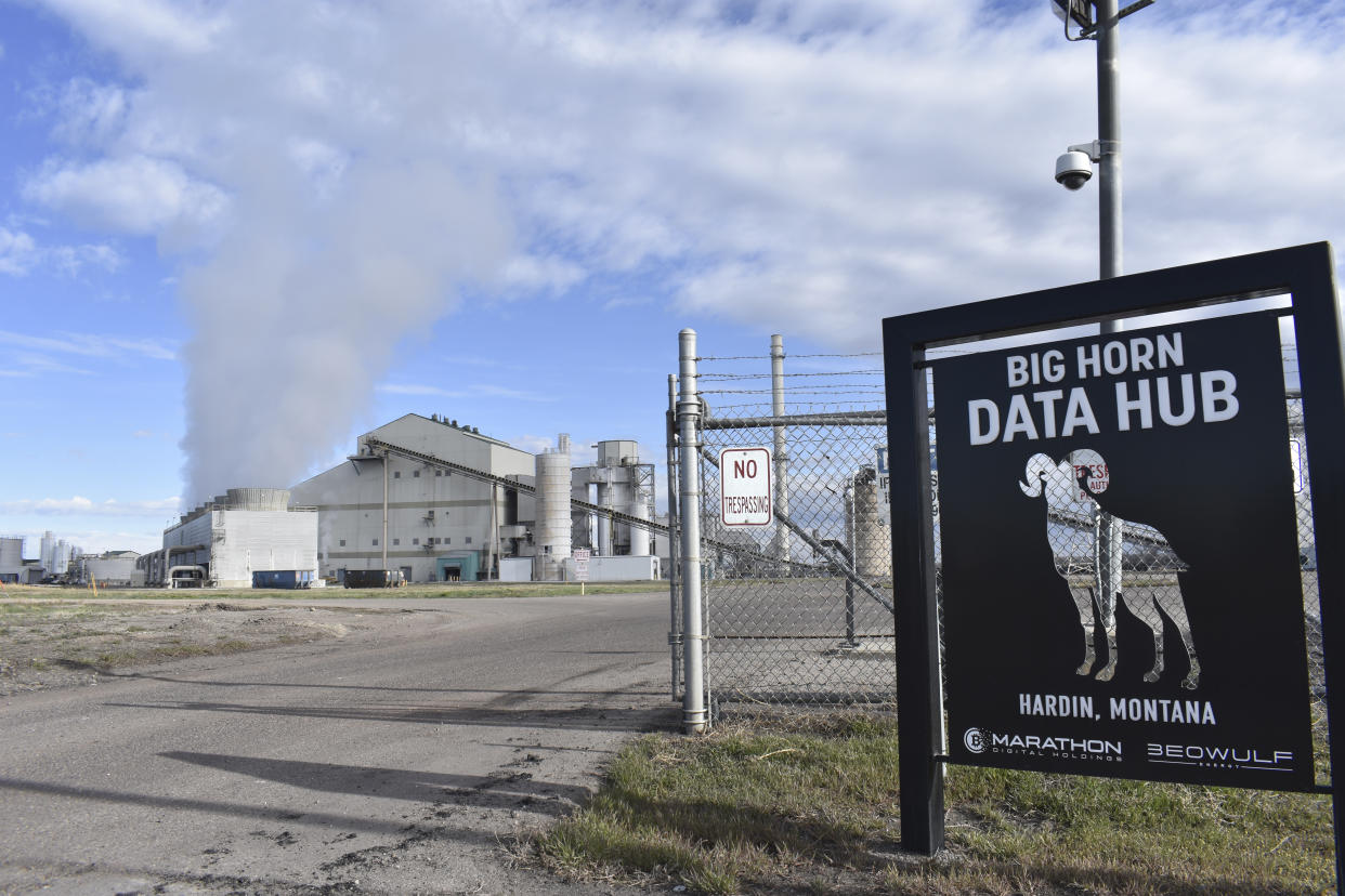 The Hardin Generating Station, a coal-fired power plant that is also home to the cryptocurrency mining operation Big Horn Data Hub