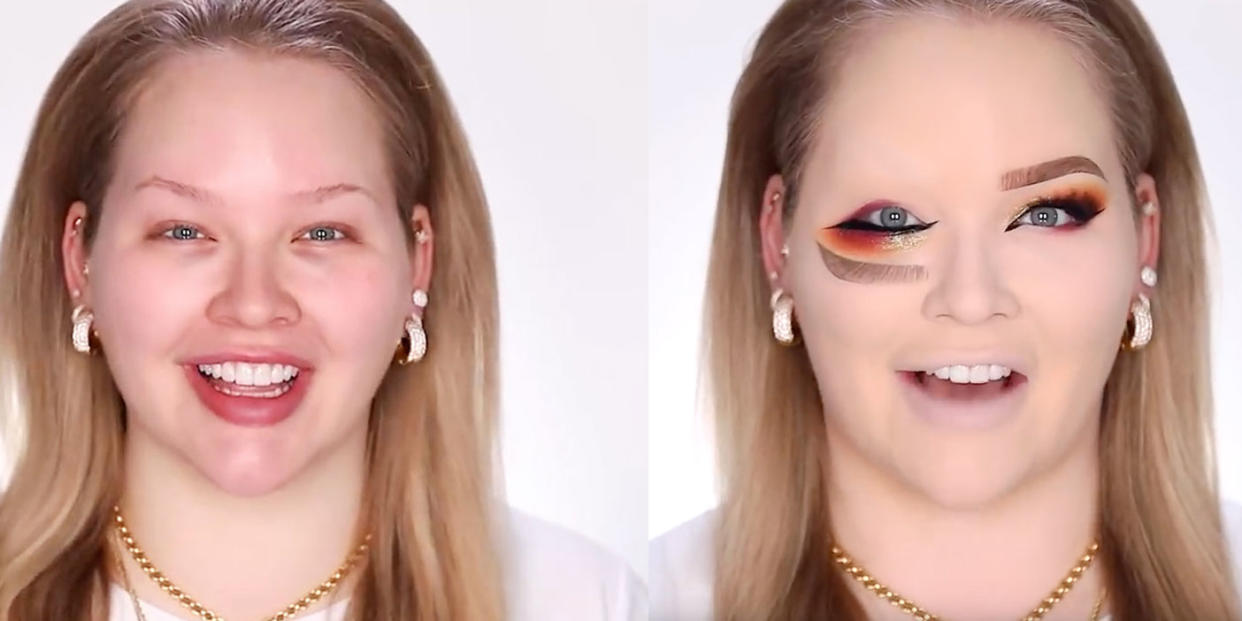 The Halloween-worthy makeup look by vlogger Nikkie Tutorials. (Photo: YouTube/NikkieTutorials)