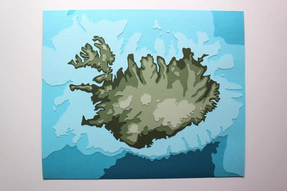 Image of Iceland papercut art