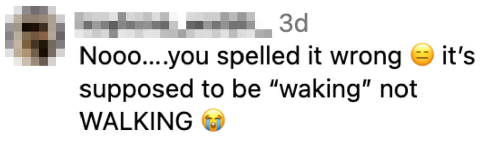 no you spelled it wrong it's supposed to be waking not walking