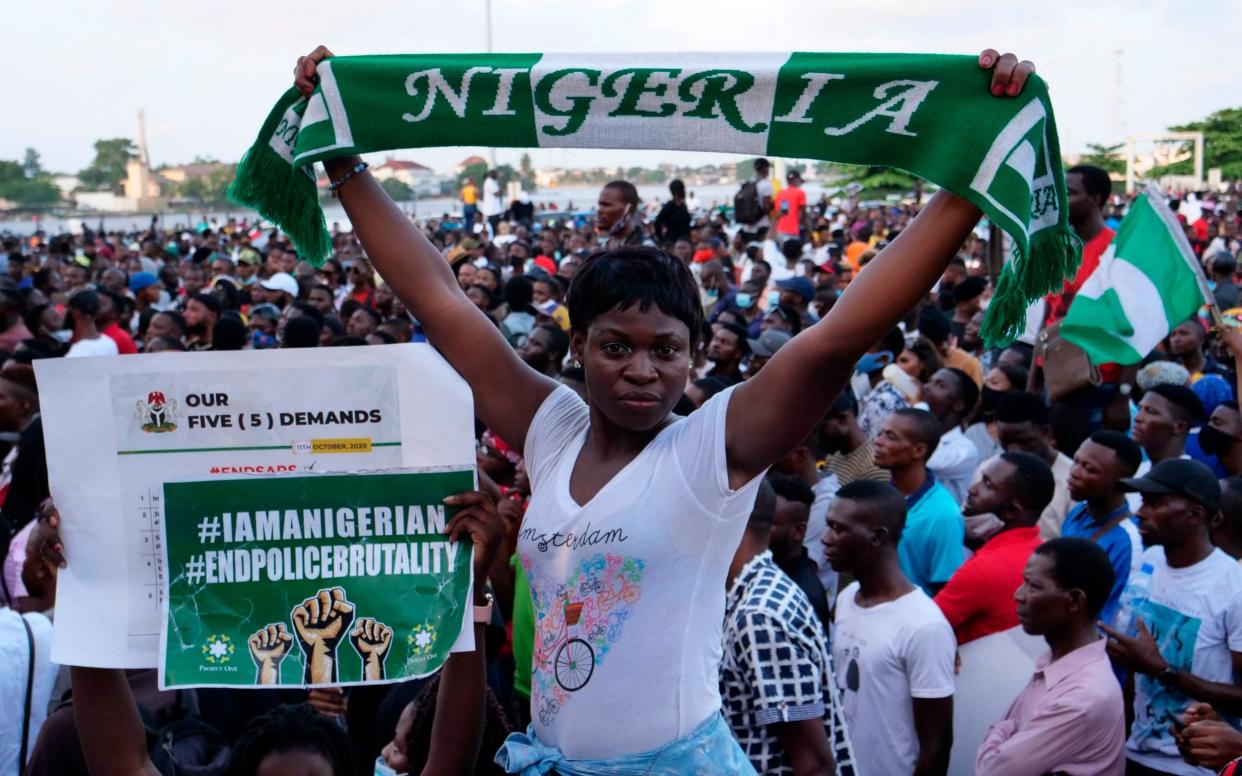 Nigerians have been protesting against police brutality - GETTY IMAGES