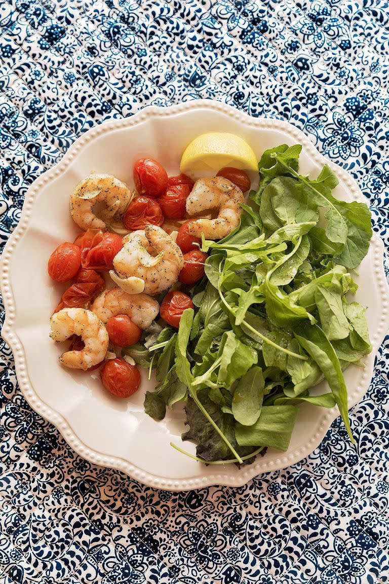 Shrimp and Tomato Sheet Pan Supper