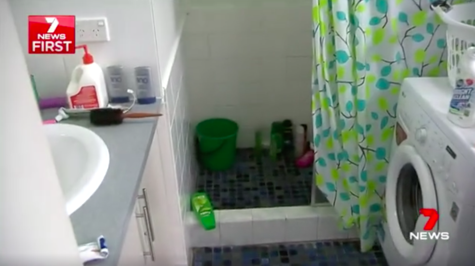 The mother says she found the man inside her bathroom while she was washing her hands. Source: 7News