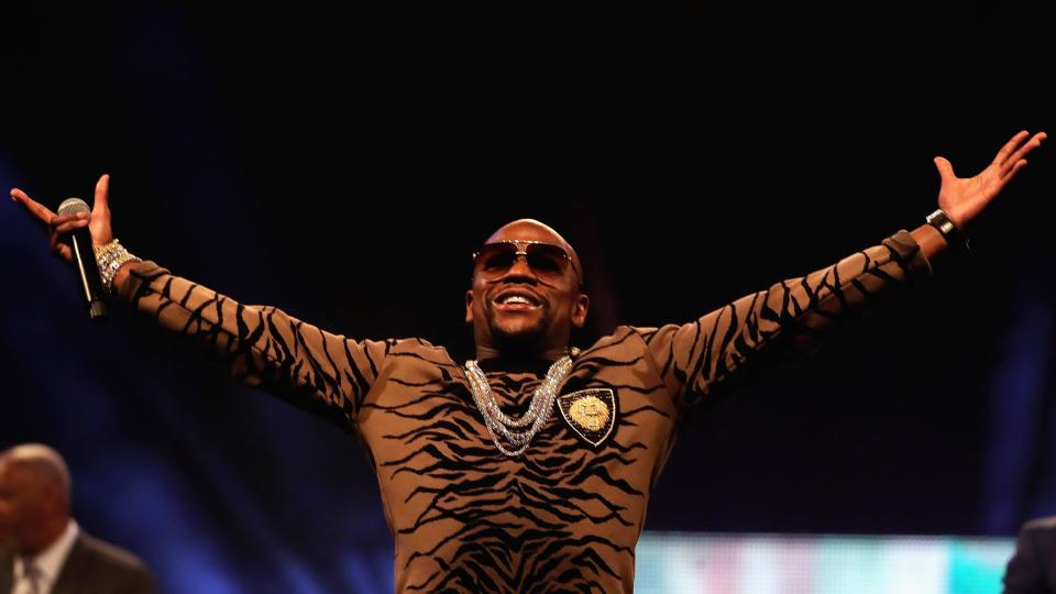 LONDON, ENGLAND – JULY 14: Floyd Mayweather Jr. during the Floyd Mayweather Jr. v Conor McGregor World Press Tour at SSE Arena on July 14, 2017 in London, England. (Photo by Matthew Lewis/Getty Images)