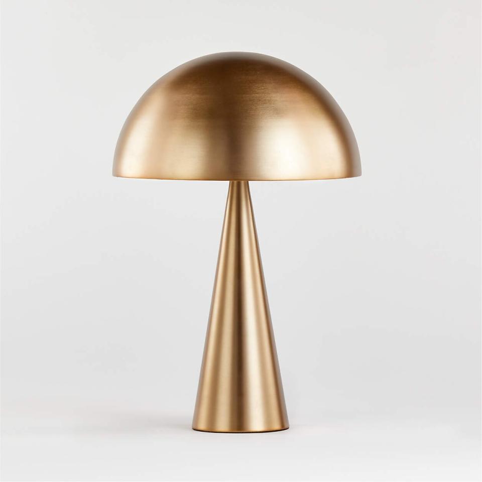 Brass dome table lamp on tapered base