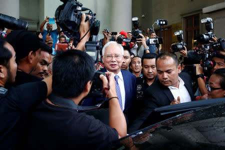 Former Malaysia's Prime Minister Najib Razak leaves Kuala Lumpur High Court in Kuala Lumpur, Malaysia April 3, 2019. REUTERS/Lai Seng Sin