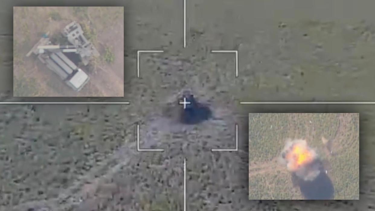 Drone's-eye perspective of Aspide system attack