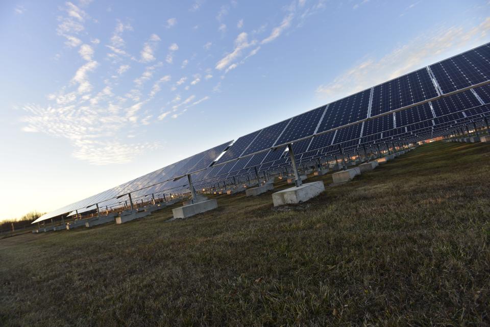 DTE solar panels located behind the St. Clair County Regional Educational Service Agency in Marysville on Thursday, Dec. 1, 2022.