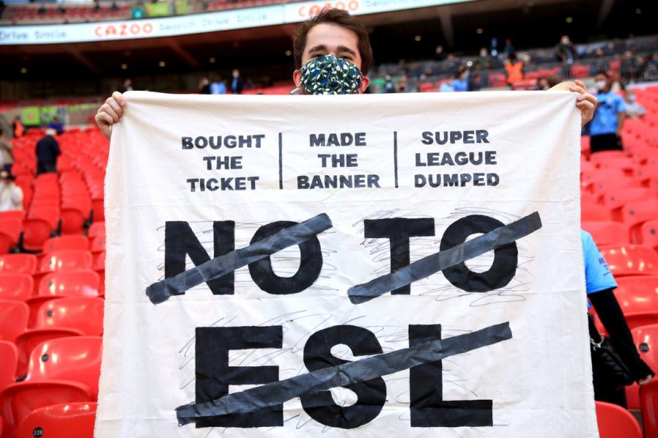 The European Super League proposals were unpopular with fans (PA Archive)