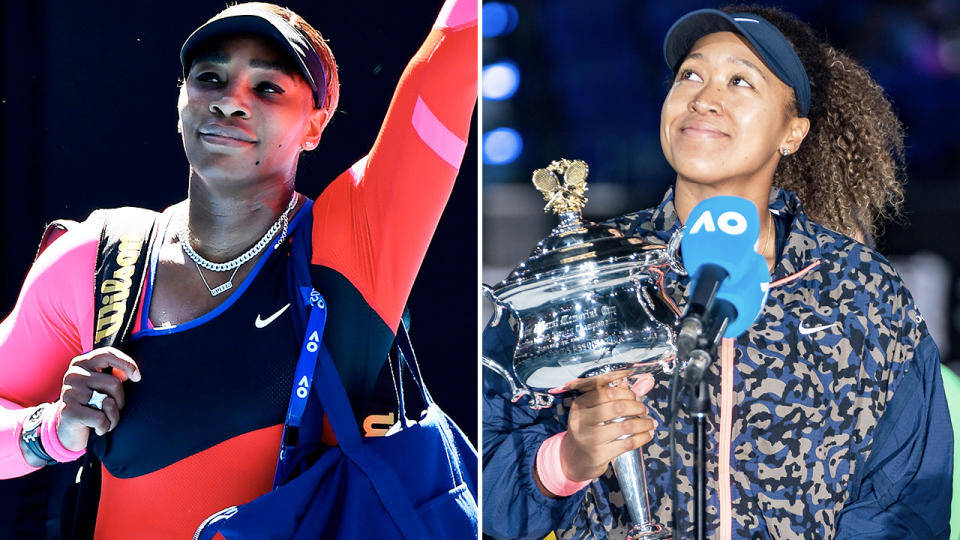 Naomi Osaka and Serena Williams, pictured here at the Australian Open.