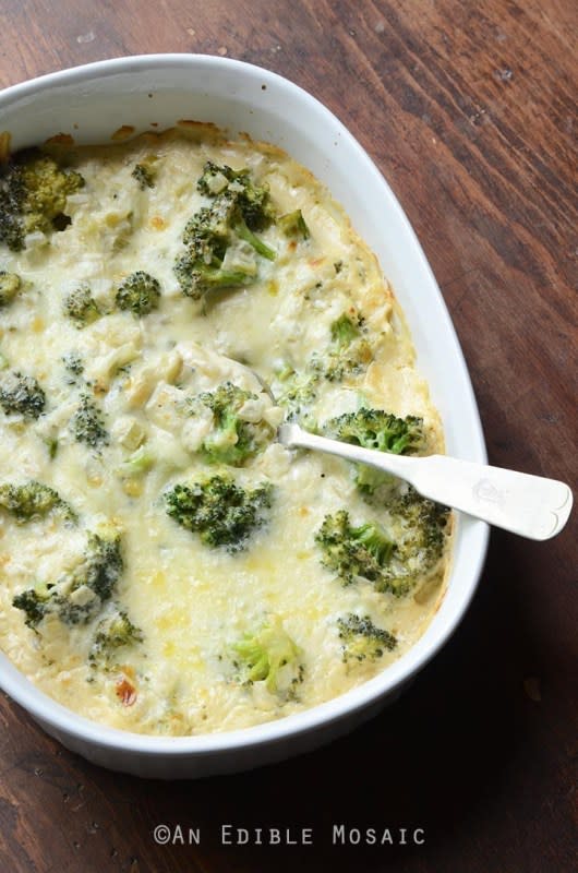 <p>An Edible Mosaic</p><p>The classic creamy casserole is made gluten-free and low-carb. Get this <a href="https://www.anediblemosaic.com/low-carb-broccoli-and-cheese-casserole-gluten-free/" rel="nofollow noopener" target="_blank" data-ylk="slk:Broccoli and Cheese Casserole;elm:context_link;itc:0;sec:content-canvas" class="link rapid-noclick-resp">Broccoli and Cheese Casserole</a> recipe!</p>