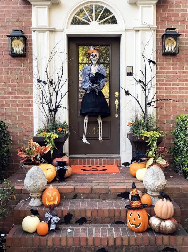 DIY Halloween Door Mat + Front Porch - House On Longwood Lane