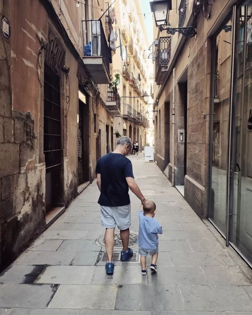 Javier Gutiérrez y su hijo pequeño, Lucas 