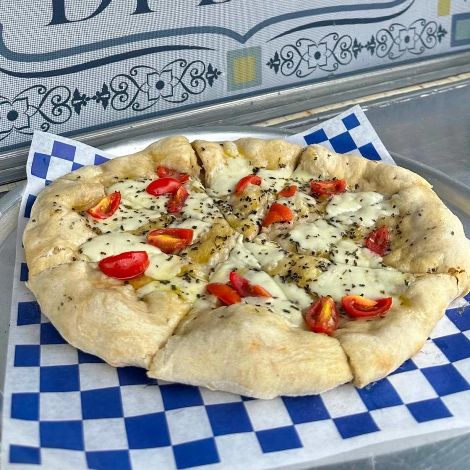 Frenchy’s, a food truck that will be at Pivot Brewing for Lexington Pizza Week, will have a classic meaty calzone as well as this vegetarian Margherita. All Pizza Week options are $10. Provided