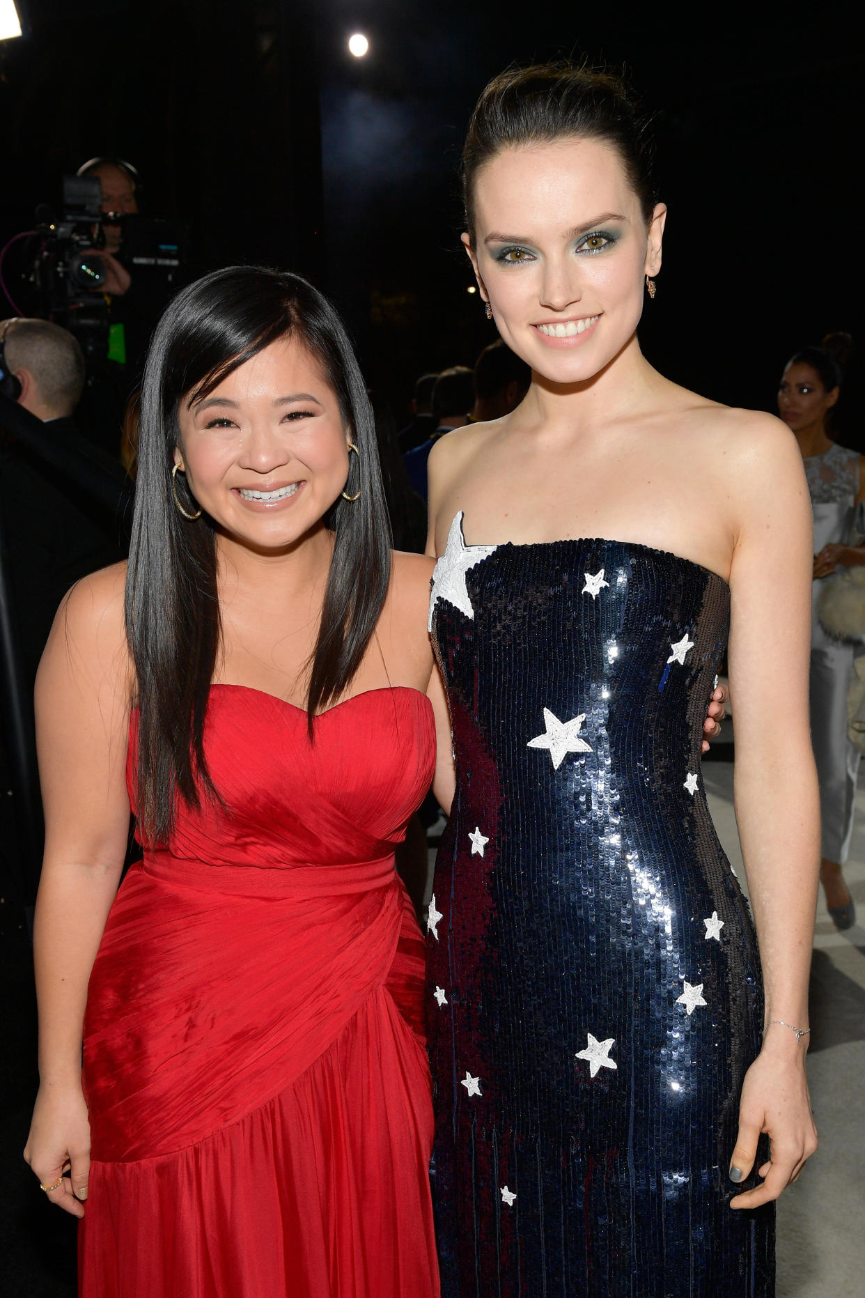 Kelly Marie Tran and Daisy Ridley at the premiere of <em>Star Wars: The Last Jedi</em> at The Shrine Auditorium on December 9, 2017 in Los Angeles, California. (Photo: Getty Images)