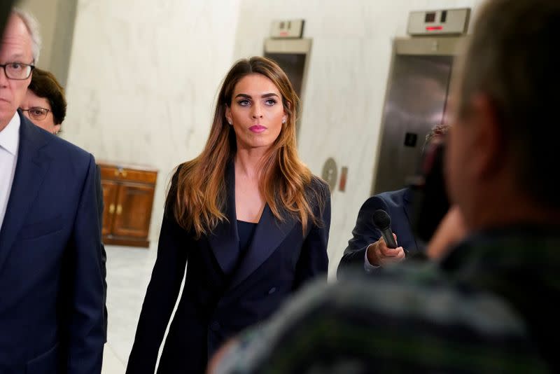 Former White House Communications Director Hope Hicks returns to a closed door interview before the House Judiciary Committee following a break on Capitol Hill