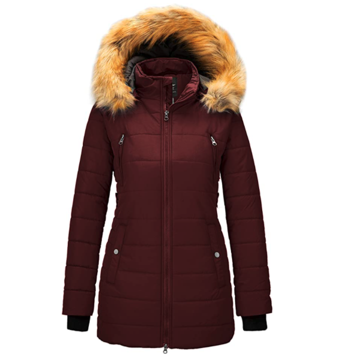 Wantdo Women's Puffer Jacket with Hood. Image via Amazon.