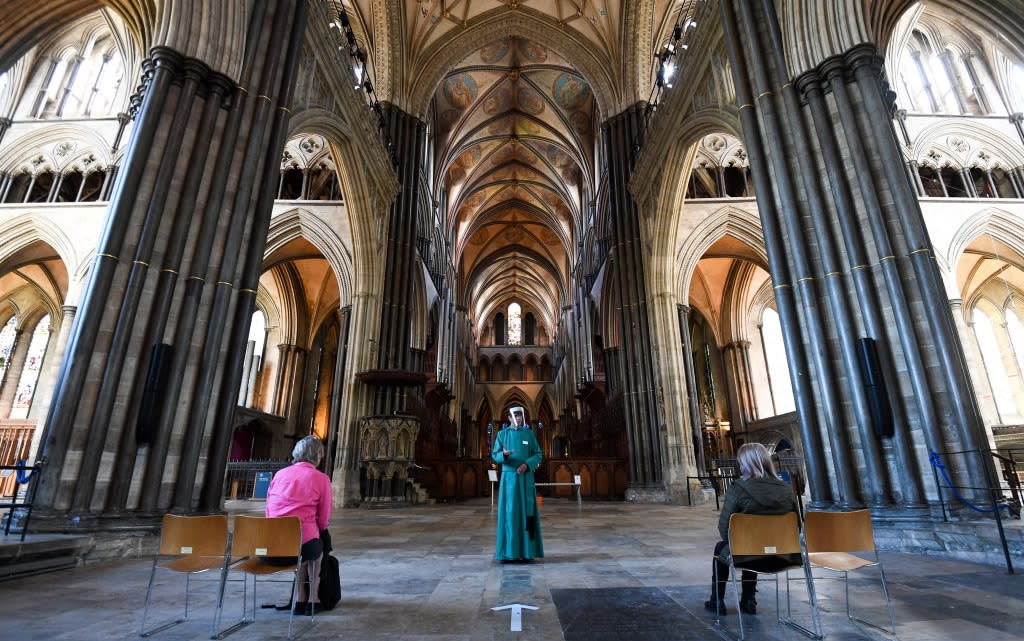 A post-Covid service in Salisbury Cathedral - getty