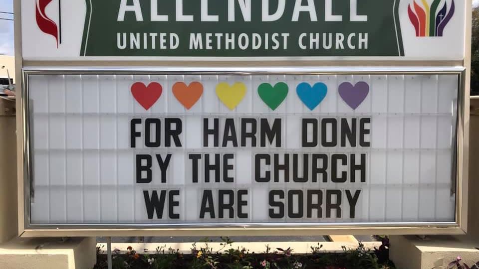 A sign outside the Allendale United Methodist Church in St. Petersburg, Florida. - Courtesy Rev. Andy Oliver