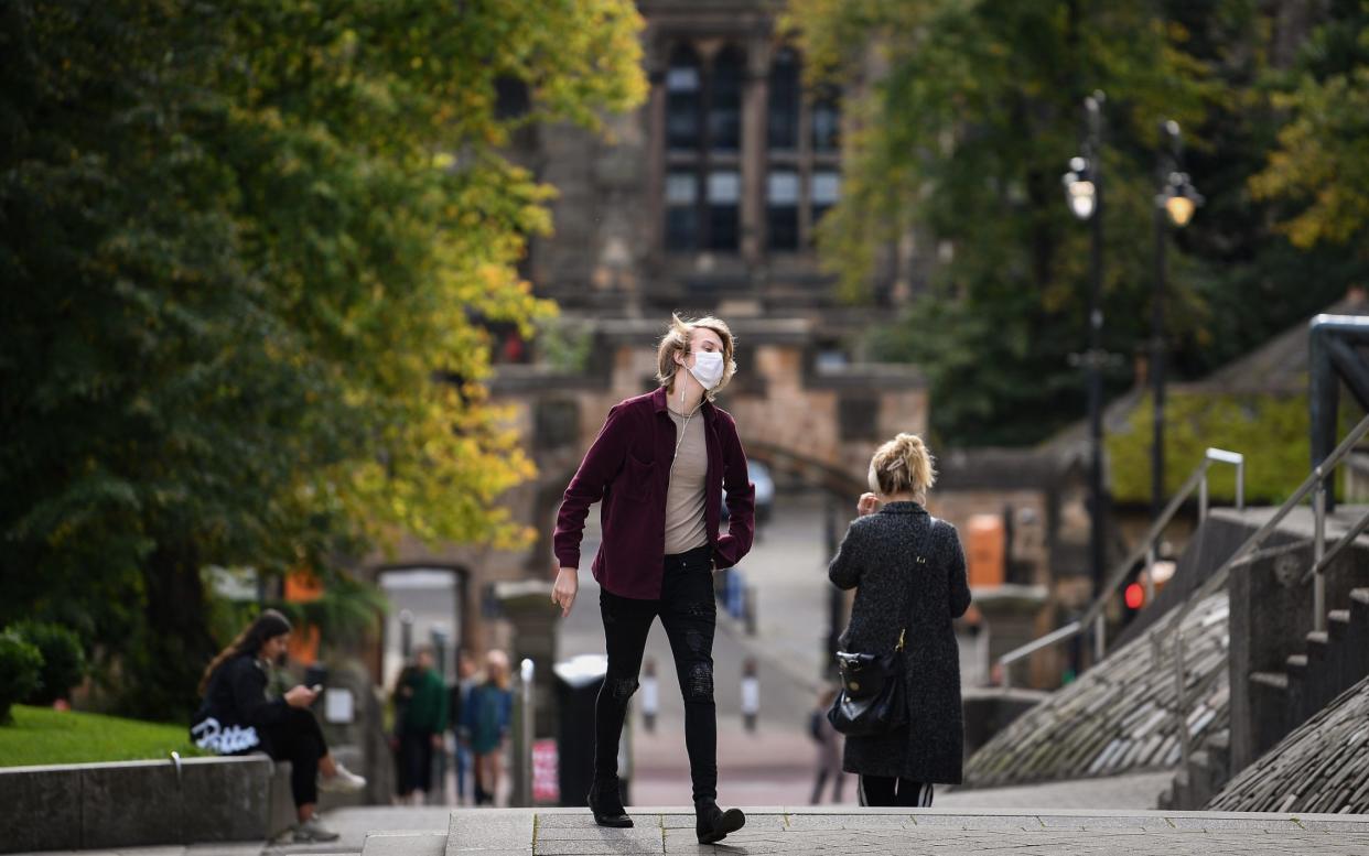 A major outbreak of Covid-19 at the University of Glasgow has led to 124 students testing positive - Jeff J Mitchell/Getty Images